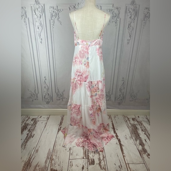 Classy Floral Backless Sleeveless Spaghetti Straps Ruffle Hem Summer Maxi Dress - Picture 10 of 14